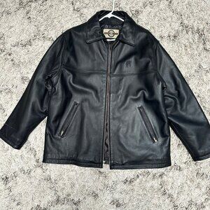 Men's Large Black Leather Jacket with special Photographer